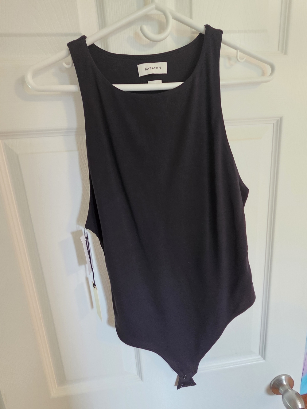 NWT Babaton Black Sleeveless Round-Neck Bodysuit